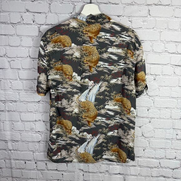 AllSaints Sumatra Hawaiian Tiger Print Shirt Size Medium C - Picture 6 of 9